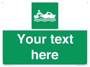 Custom sign safe condition Rescue boat